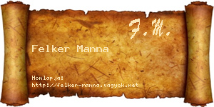 Felker Manna névjegykártya